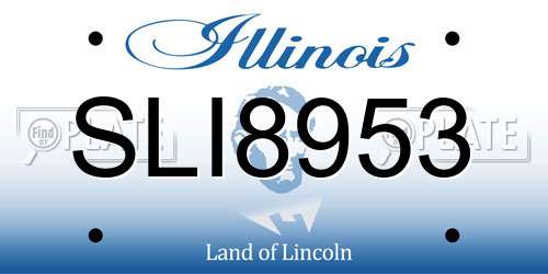 SLI8953 Illinois License Plate