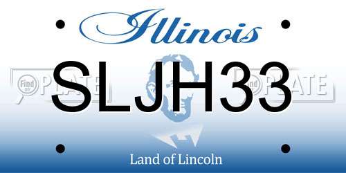 SLJH33 Illinois License Plate