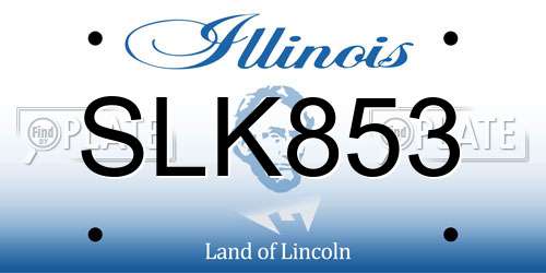 SLK853 Illinois License Plate