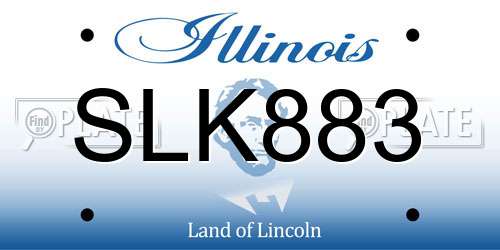 SLK883 Illinois License Plate