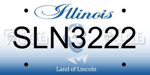 SLN3222 Illinois License Plate