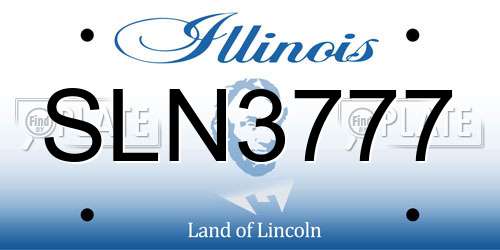 SLN3777 Illinois License Plate