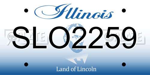 SLO2259 Illinois License Plate