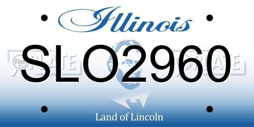SLO2960 Illinois License Plate
