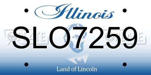 SLO7259 Illinois License Plate