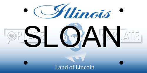 SLOAN Illinois License Plate