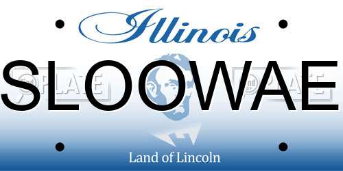SLOOWAE Illinois License Plate