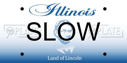 SLOW Illinois License Plate