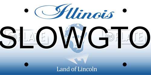 SLOWGTO Illinois License Plate