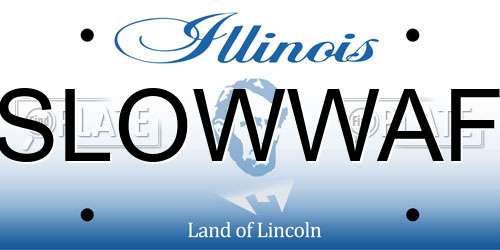 SLOWWAF Illinois License Plate