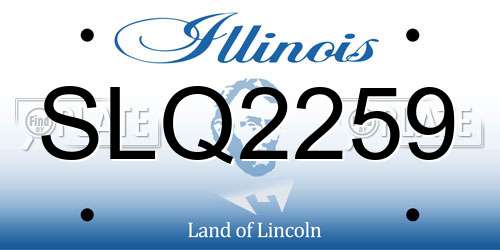 SLQ2259 Illinois License Plate
