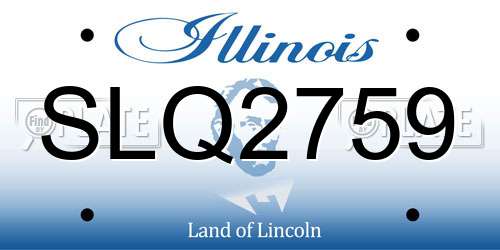 SLQ2759 Illinois License Plate