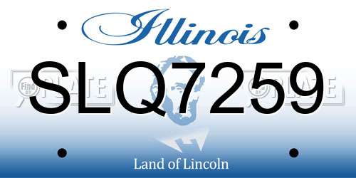 SLQ7259 Illinois License Plate