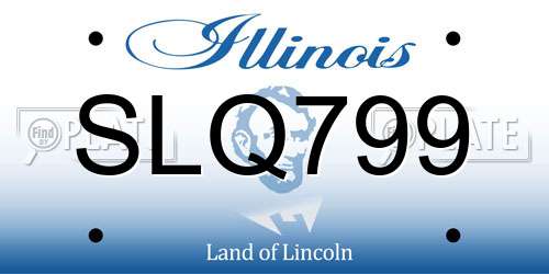SLQ799 Illinois License Plate