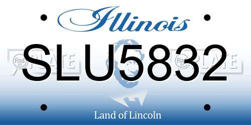 SLU5832 Illinois License Plate