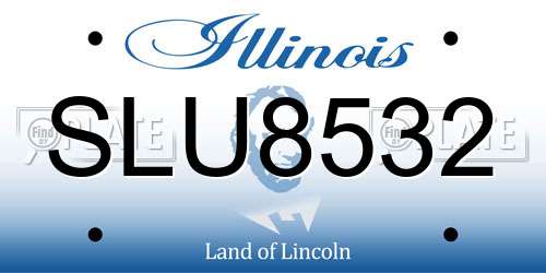 SLU8532 Illinois License Plate
