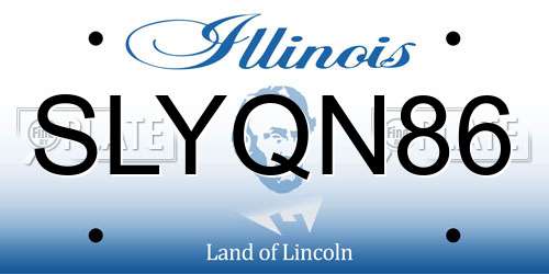 SLYQN86 Illinois License Plate