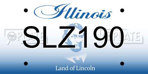SLZ190 Illinois License Plate