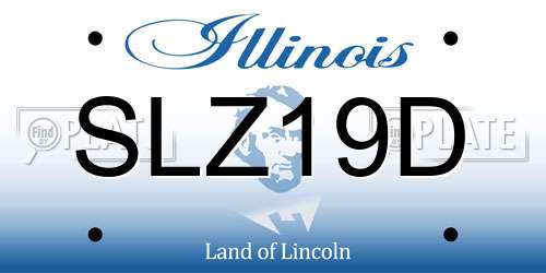 SLZ19D Illinois License Plate