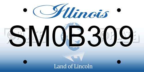 SM0B309 Illinois License Plate