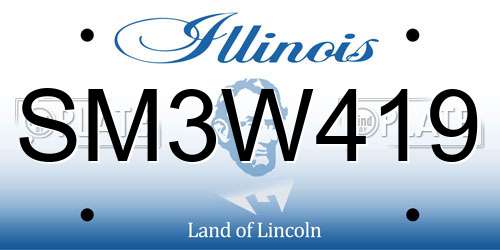 SM3W419 Illinois License Plate