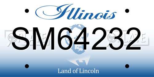 SM64232 Illinois License Plate