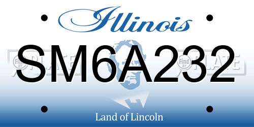 SM6A232 Illinois License Plate