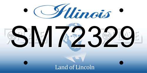 SM72329 Illinois License Plate