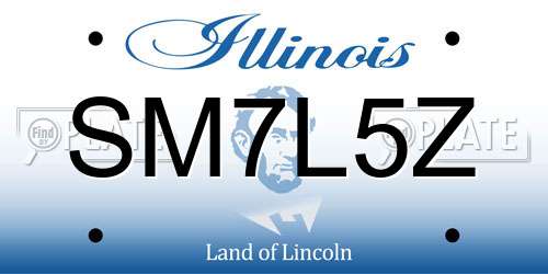 SM7L5Z Illinois License Plate
