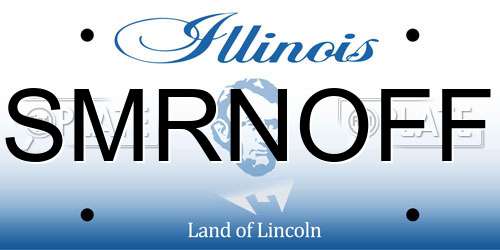 SMRNOFF Illinois License Plate