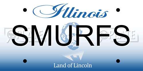 SMURFS Illinois License Plate