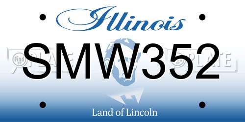 SMW352 Illinois License Plate