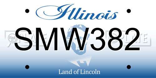 SMW382 Illinois License Plate