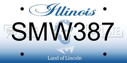 SMW387 Illinois License Plate