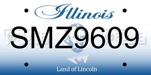 SMZ9609 Illinois License Plate