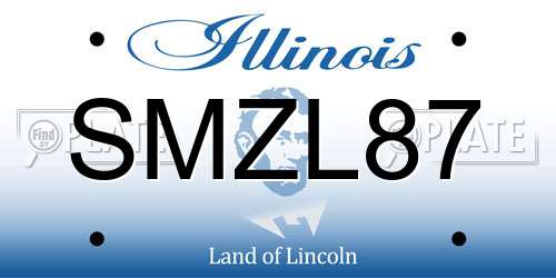 SMZL87 Illinois License Plate