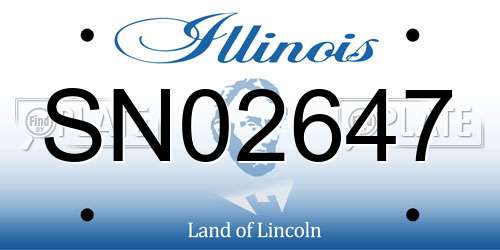 SN02647 Illinois License Plate
