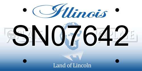 SN07642 Illinois License Plate