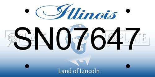 SN07647 Illinois License Plate