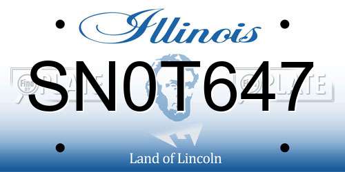 SN0T647 Illinois License Plate