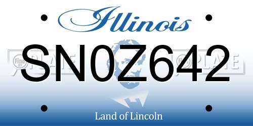 SN0Z642 Illinois License Plate