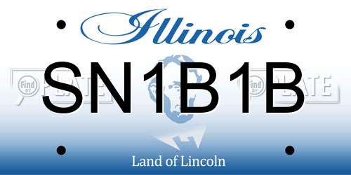 SN1B1B Illinois License Plate