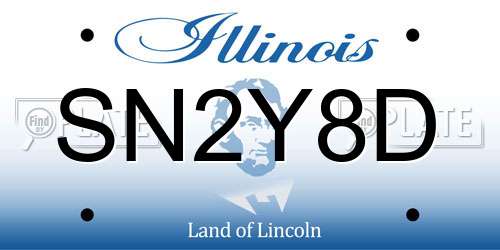 SN2Y8D Illinois License Plate