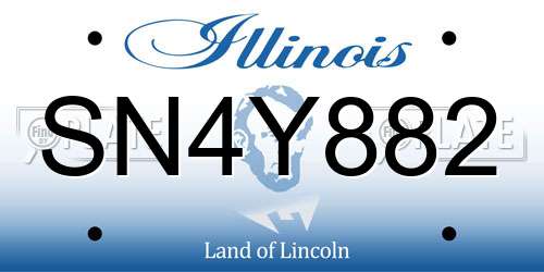 SN4Y882 Illinois License Plate