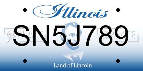SN5J789 Illinois License Plate