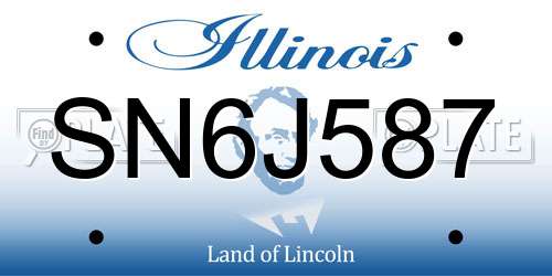 SN6J587 Illinois License Plate