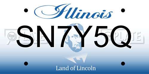 SN7Y5Q Illinois License Plate