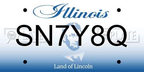 SN7Y8Q Illinois License Plate
