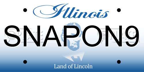 SNAPON9 Illinois License Plate
