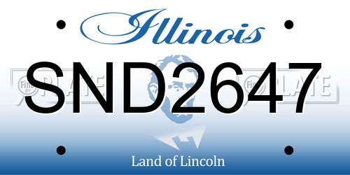 SND2647 Illinois License Plate
